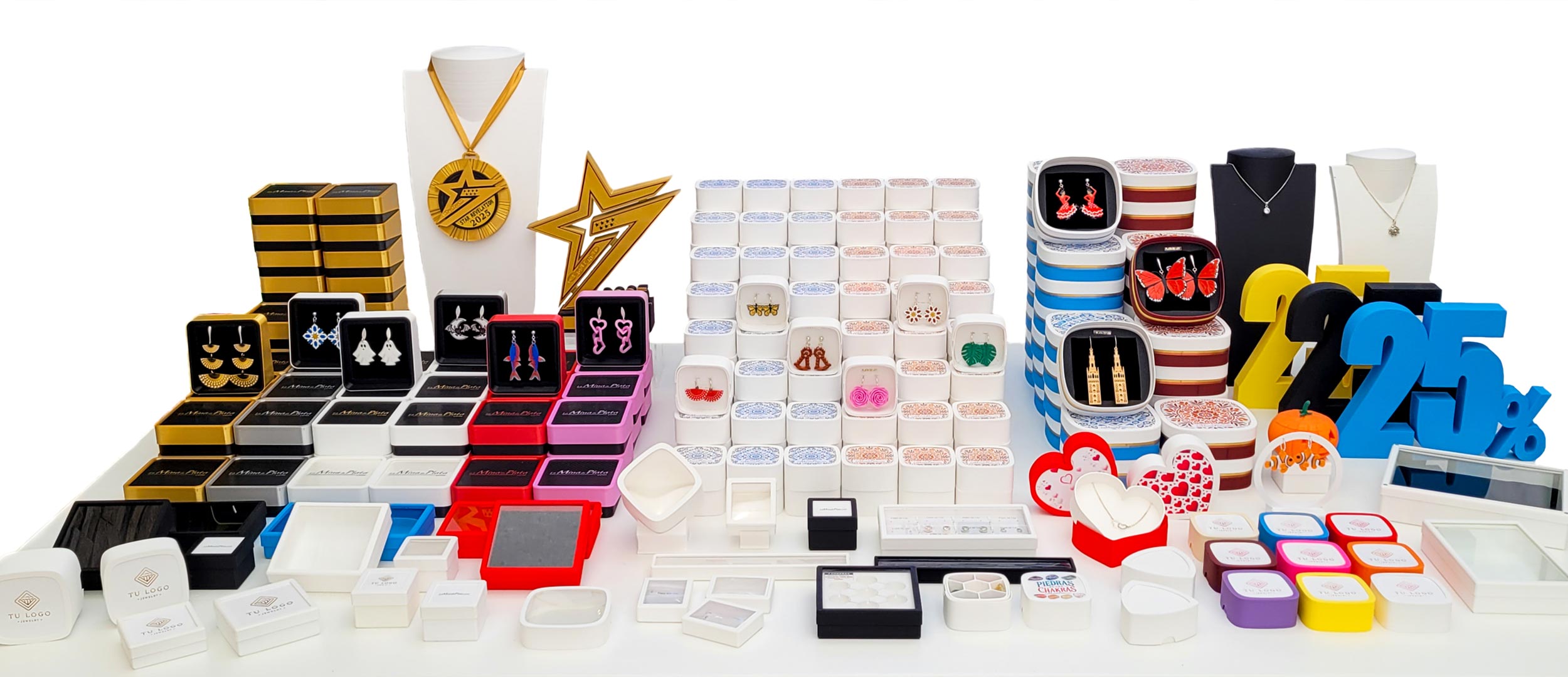 Exposición de productos para joyerías